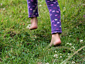 barefoot on the grass